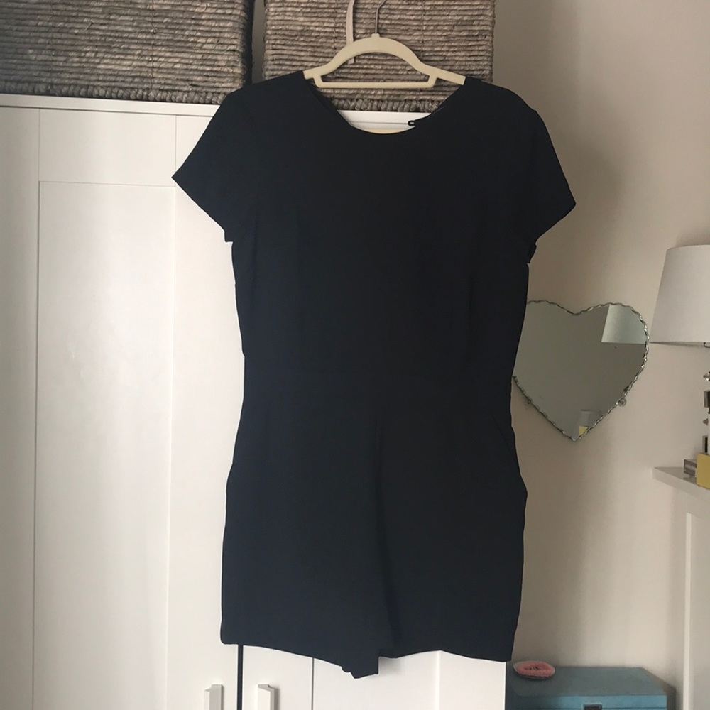 Black short sleeve romper